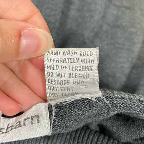 Vintage Y2K Dressbarn Large Gray & White Plaid Stripe Mockneck Sweater - Picture 10 of 11